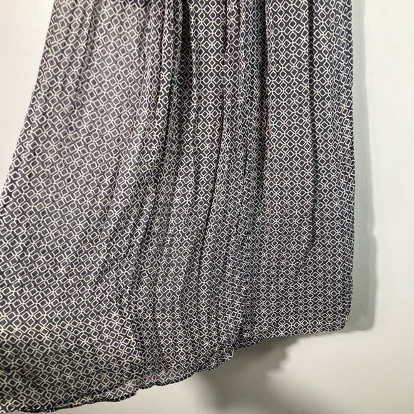 Womens Chan Luu Boho Maxi Skirt Smocked Elastic Waist Draw String Gray Blue Whit - Picture 4 of 11